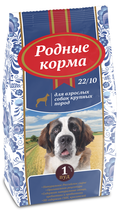 Родные корма - Сухой корм для взрослых собак крупных пород 1 пуд, (16 ...